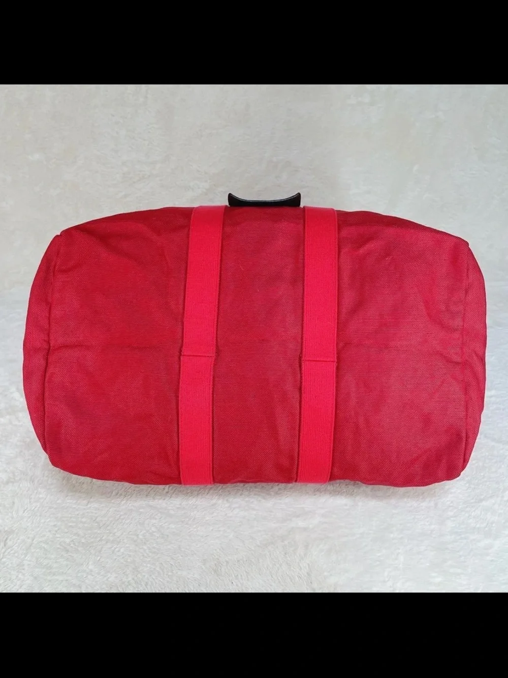 Mulberry Red Canvas Duffel Bag